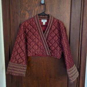 Victoria Secret Collection Quilted Oriental Cropped Vintage Sweater Size Medium